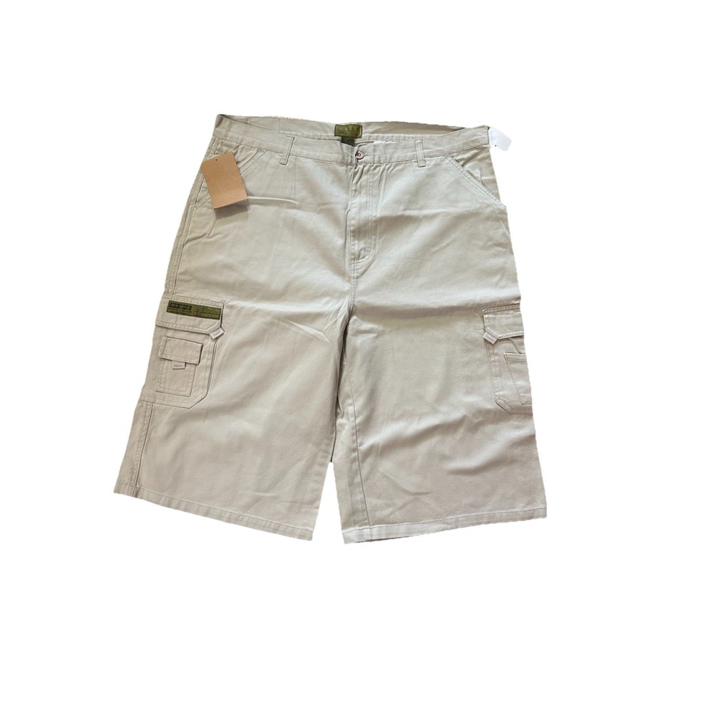 Brand New‎ Chams Men's Size 40 Tan Flat Front cargo Shorts Pockets Comfort
